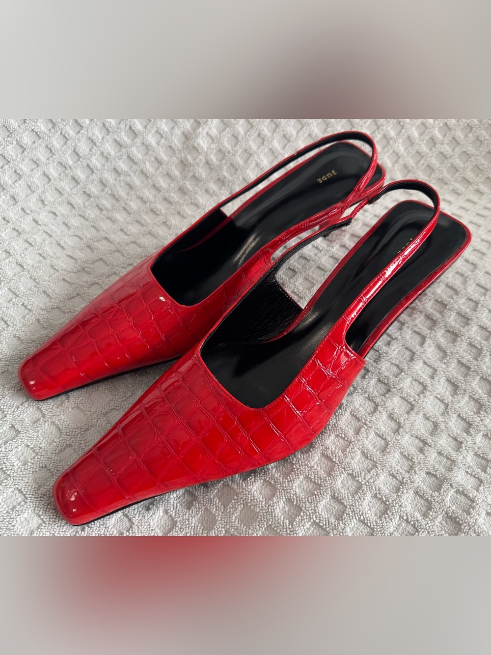 Jude 65mm Iris Slingback Pumps in Red Patent Leather Croc Embossed Size 41 US 11 - Picture 15 of 15